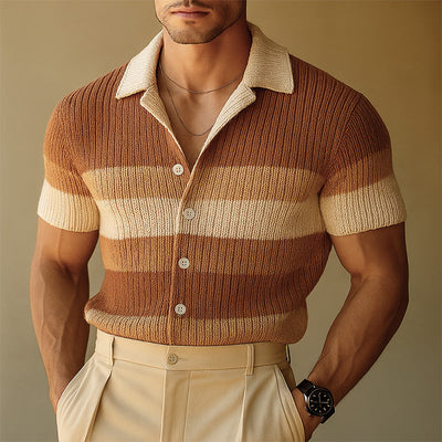 【24-hour shipping out】Men's Spring Fashion Simple Woven Slim Short Sleeve Shirt MTA0885D0P