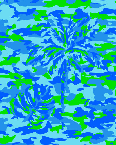 CAMO POP (BLUE/GREEN) - Beach Shorts