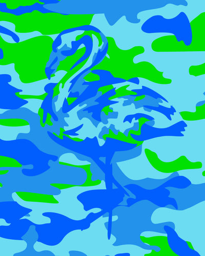 CAMO POP (BLUE/GREEN) - Beach Shorts