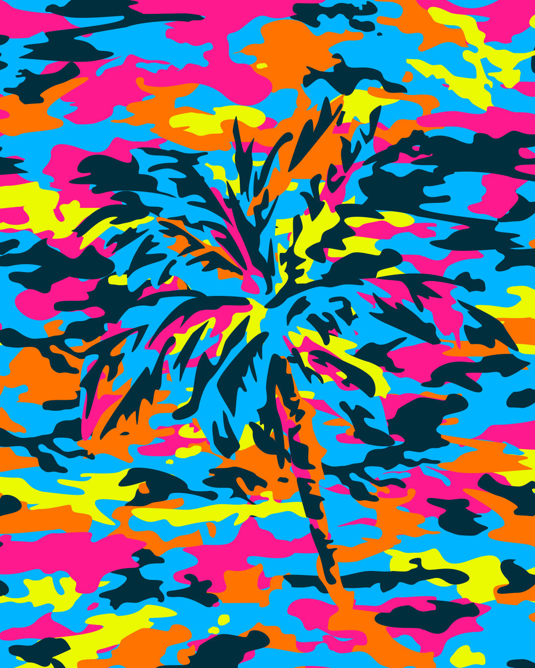 CAMO POP (NEON MIX) - Beach Shorts