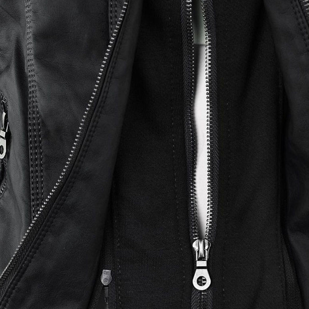 Deza - Hooded Vegan Leather Jacket