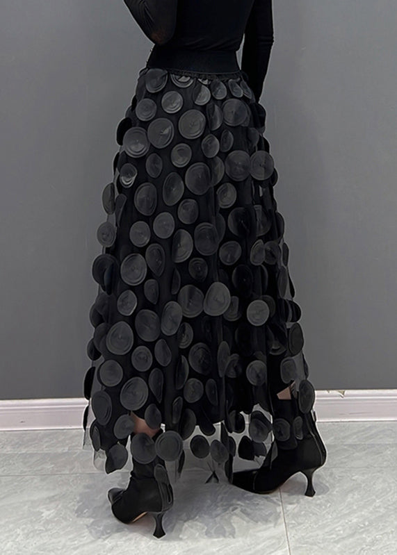 Reina - Elegant Dot Patchwork Tulle Skirt Fall
