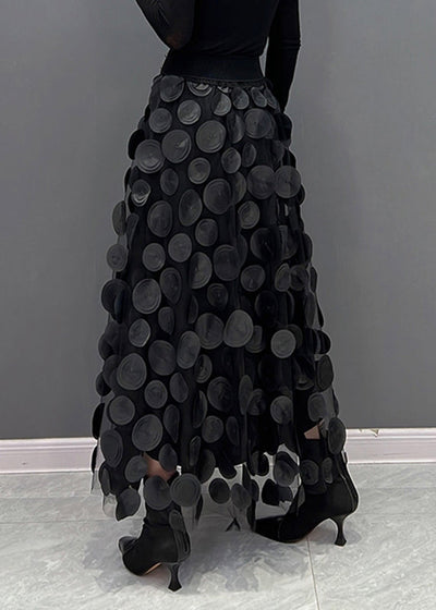 Reina - Elegant Dot Patchwork Tulle Skirt Fall