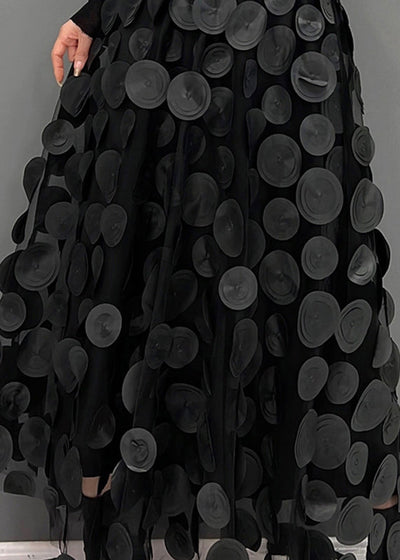 Reina - Elegant Dot Patchwork Tulle Skirt Fall
