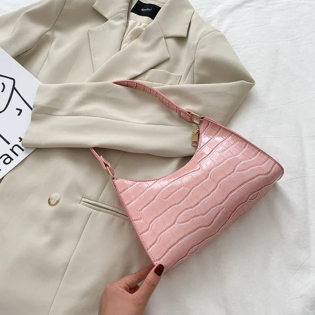 Tilly - Glittering Crocodile-Print Crossbody Bag