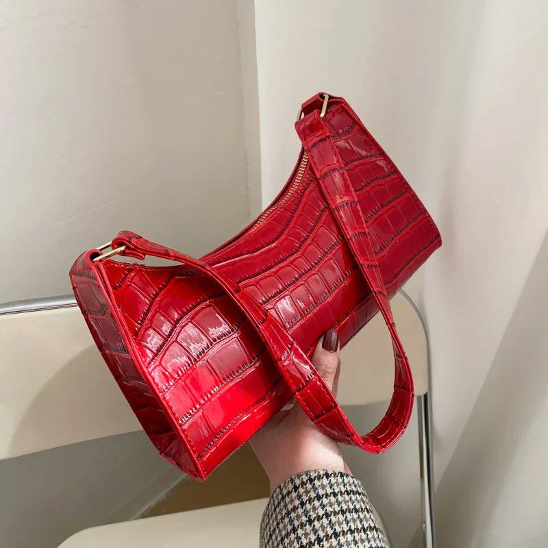 Tilly - Glittering Crocodile-Print Crossbody Bag