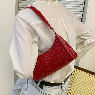 Tilly - Glittering Crocodile-Print Crossbody Bag