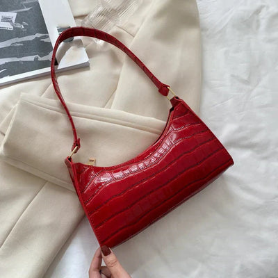 Tilly - Glittering Crocodile-Print Crossbody Bag