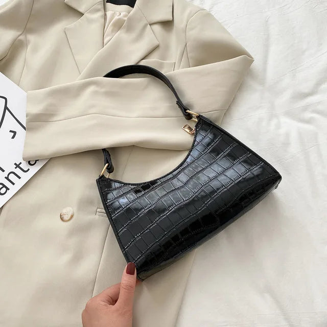 Tilly - Glittering Crocodile-Print Crossbody Bag