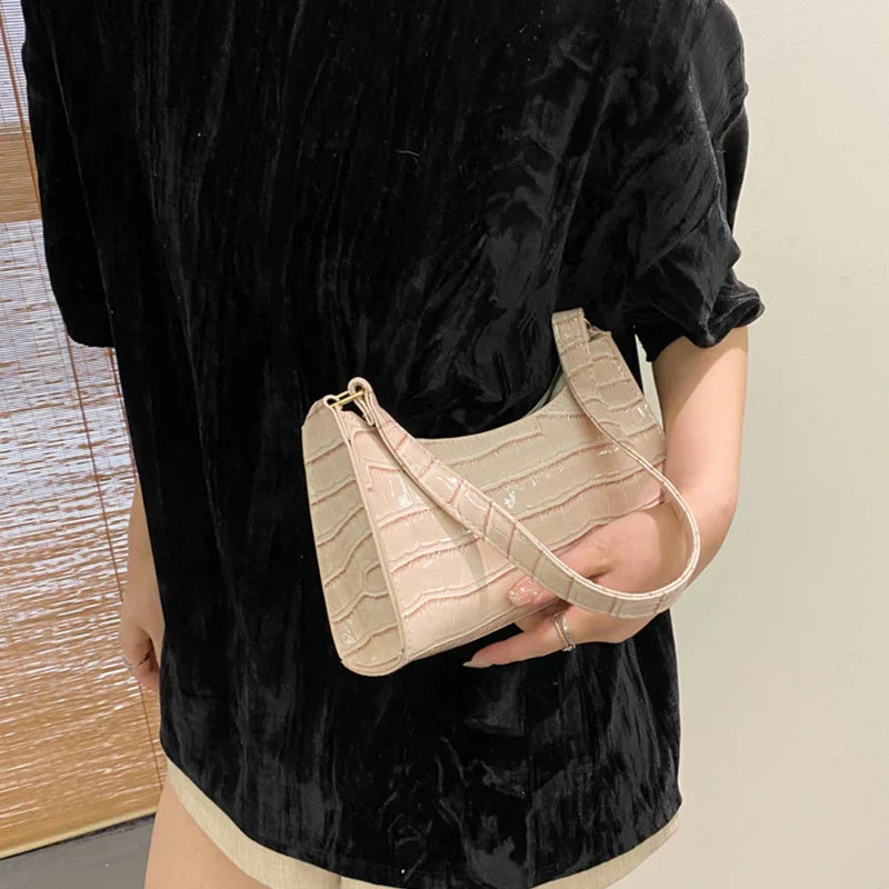 Tilly - Glittering Crocodile-Print Crossbody Bag