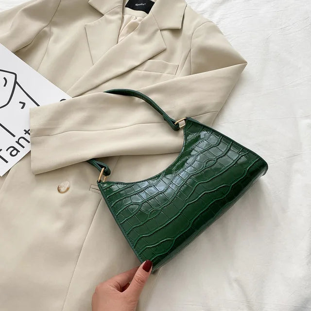 Tilly - Glittering Crocodile-Print Crossbody Bag