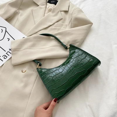 Tilly - Glittering Crocodile-Print Crossbody Bag
