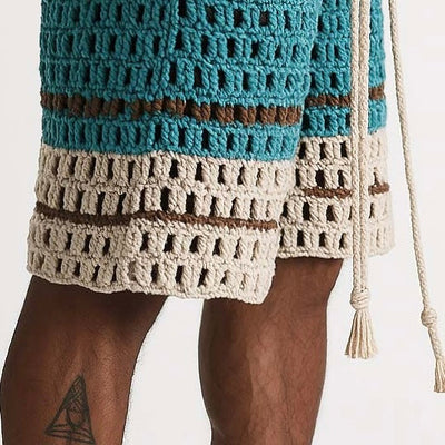 【24-hour shipping out】Men's Holiday Braided Beach Shorts MTA2138C6P