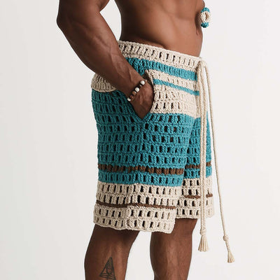 【24-hour shipping out】Men's Holiday Braided Beach Shorts MTA2138C6P