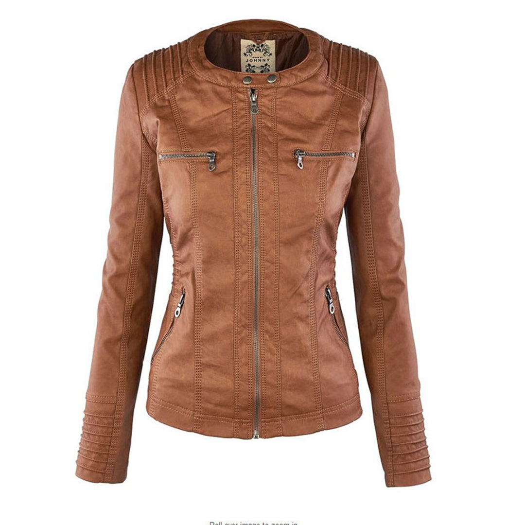 Deza - Hooded Vegan Leather Jacket