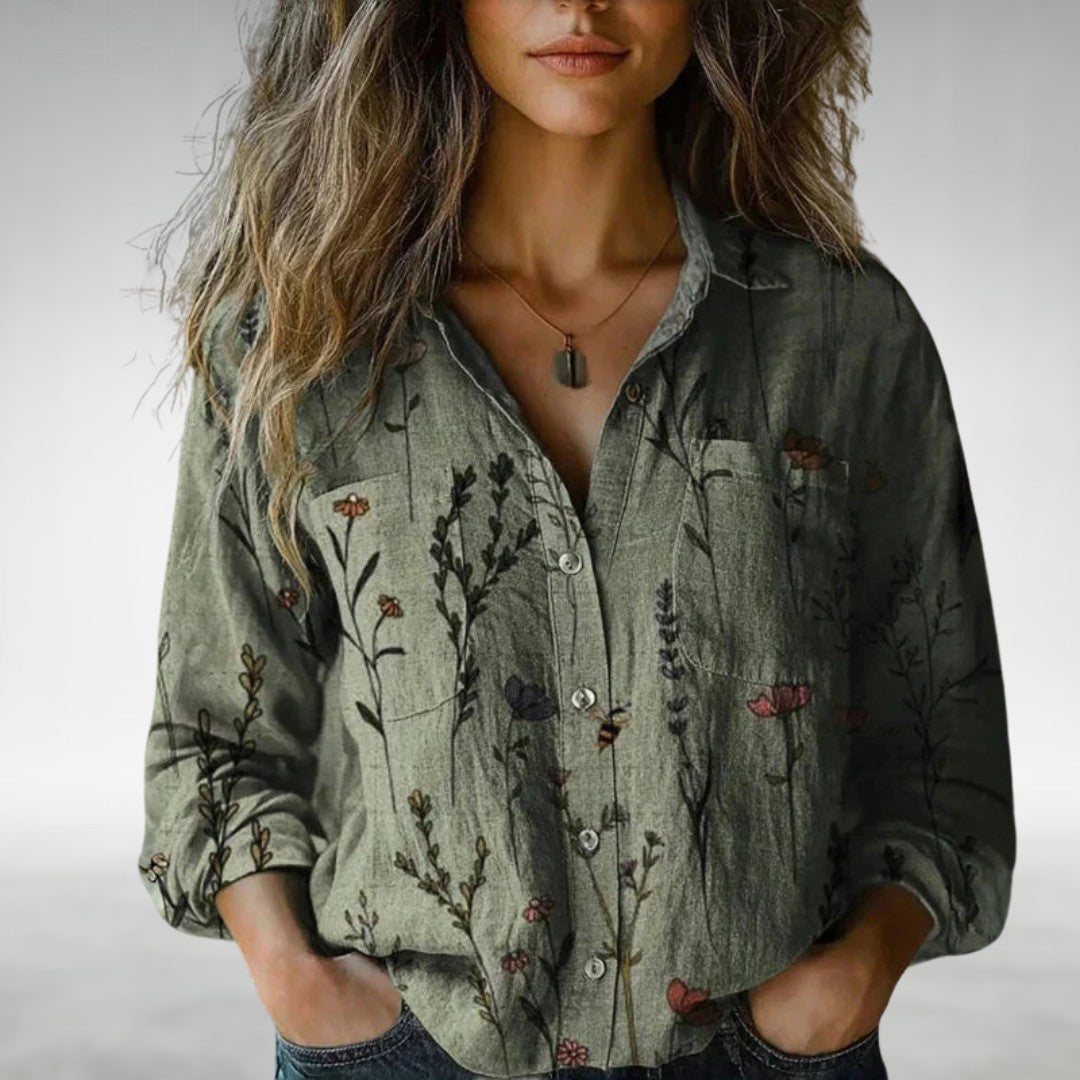 Eloda - Boho Button-Up Blouse
