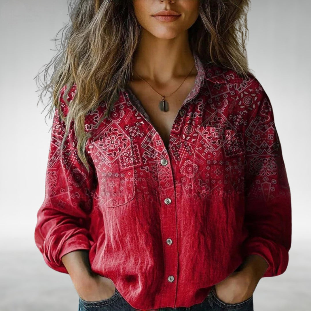 Eloda - Boho Button-Up Blouse