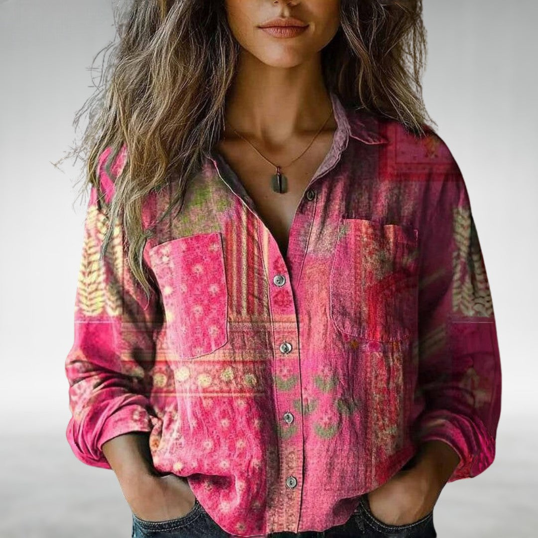 Eloda - Boho Button-Up Blouse
