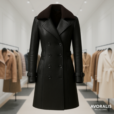 Marli Luxurious Leather Trench Coat