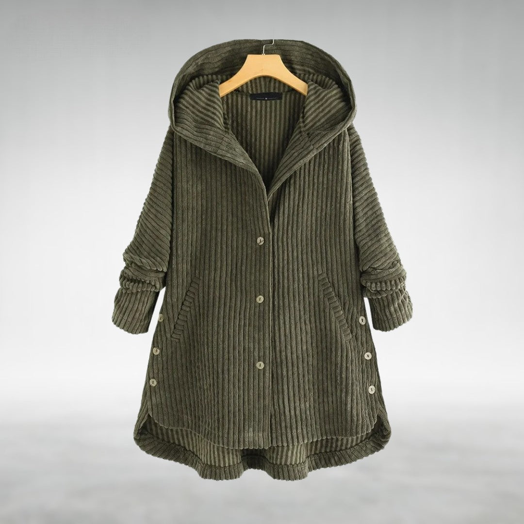 Philippa - Corduroy-style Hooded Jacket