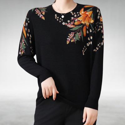 Alannah - Elegant Floral Knit Jumper