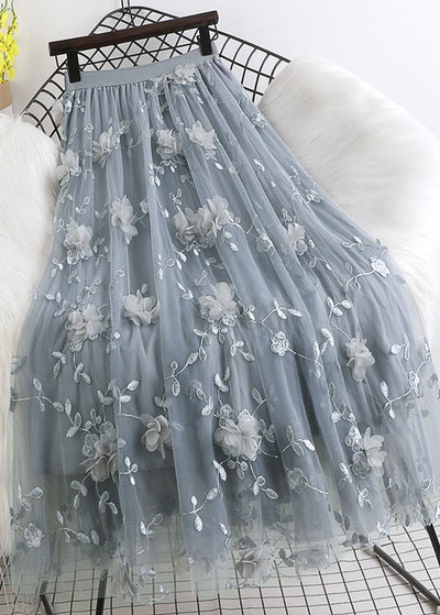Paloma -  Embroidered Floral tulle Skirts Spring