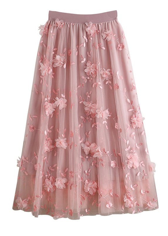 Paloma -  Embroidered Floral tulle Skirts Spring