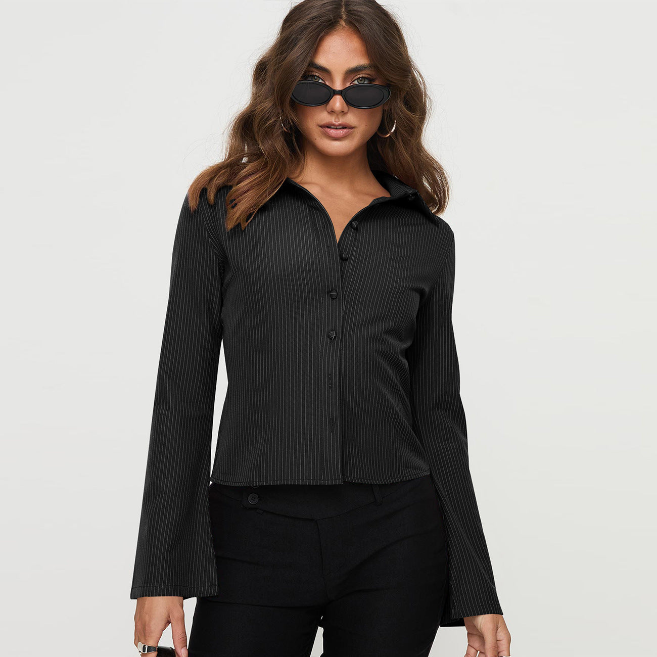 Carina - Stripe Collared Long Sleeve