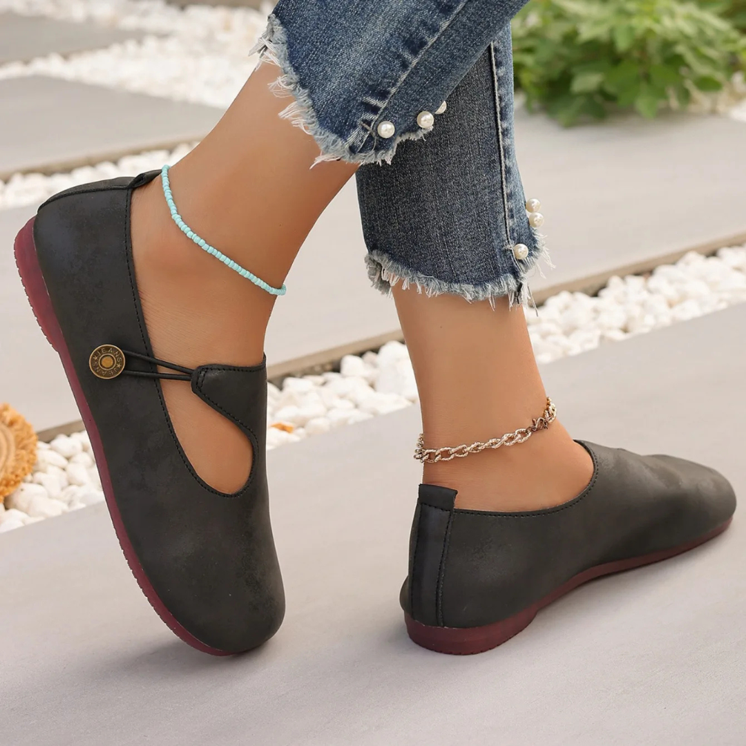 Abie - Vintage Button Flats