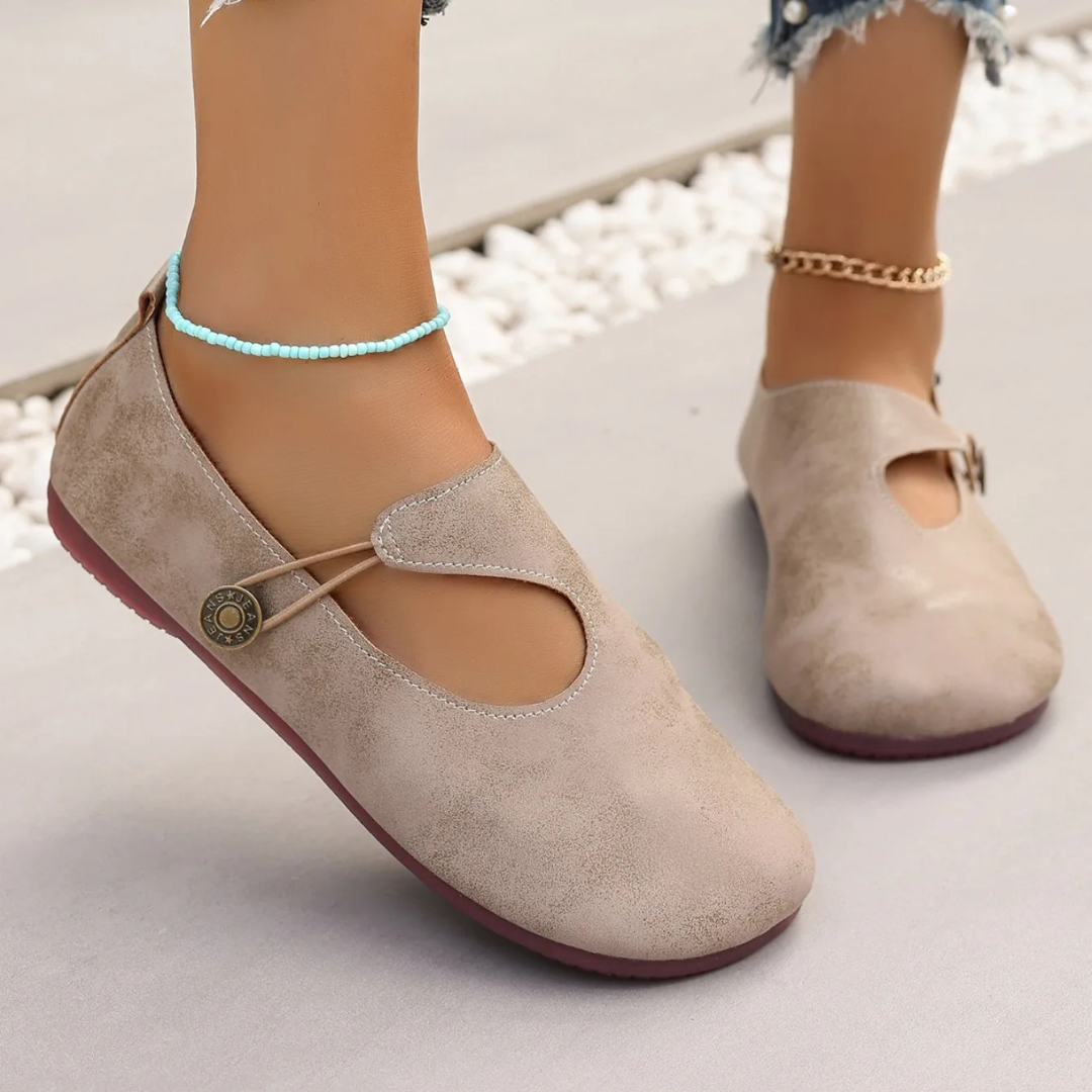 Abie - Vintage Button Flats