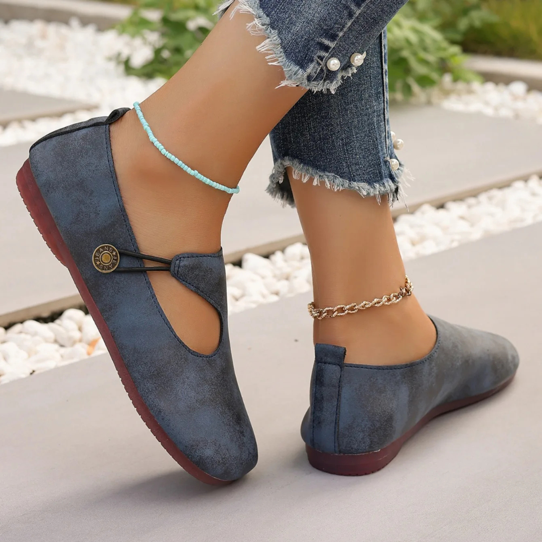 Abie - Vintage Button Flats