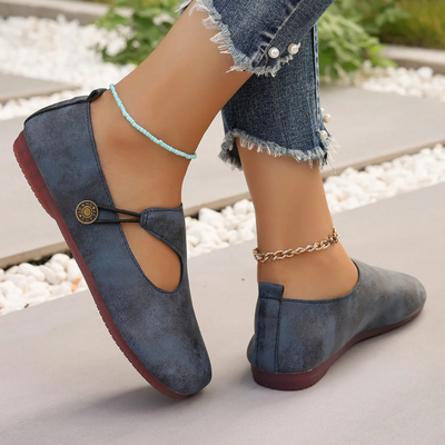 Abie - Vintage Button Flats