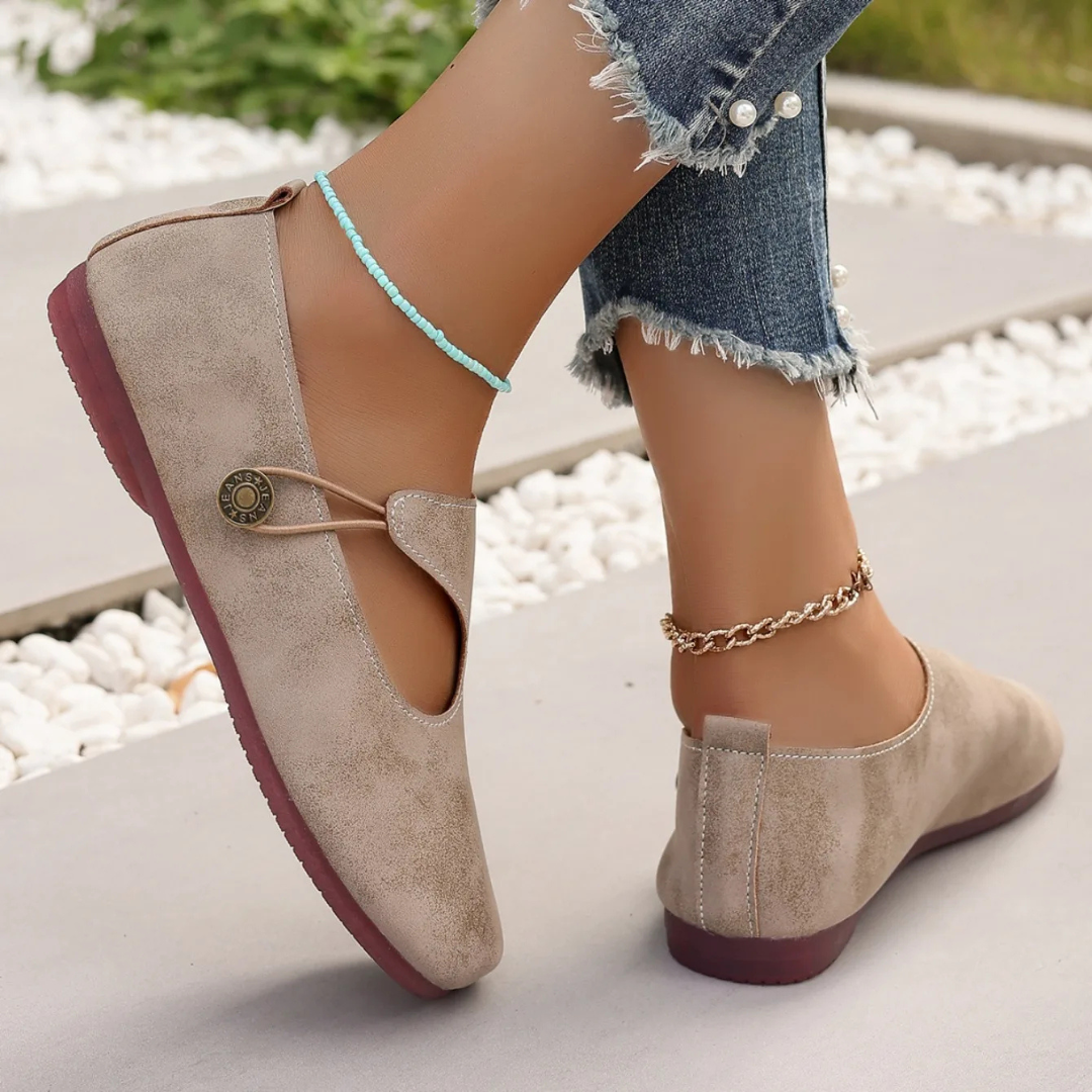 Abie - Vintage Button Flats