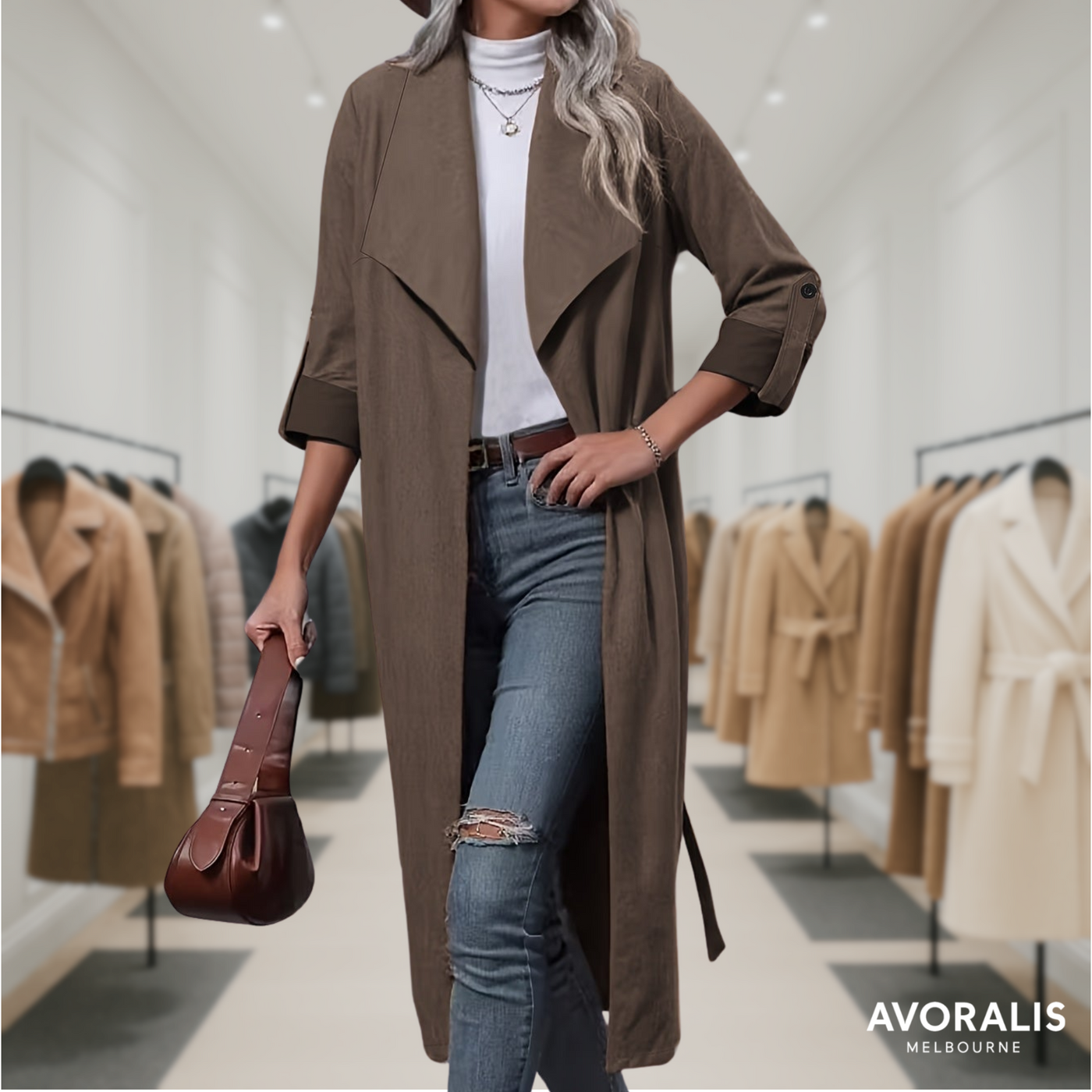 Bella™ | Stylish Vintage Brown Trench Coat