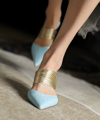 April - Pointed Toe Splicing Stiletto Slide Sandals