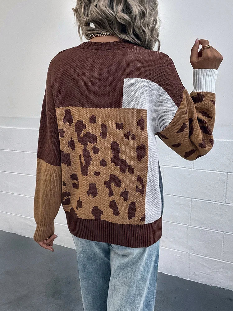 Tita - Leopard Patchwork Sweater