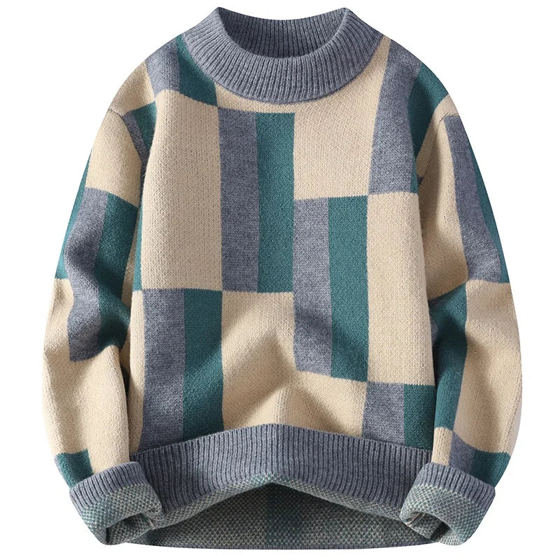 Bronte -  Sleek Plaid Mock Neck