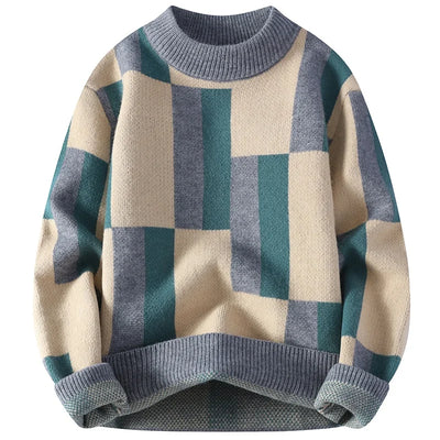 Bronte -  Sleek Plaid Mock Neck