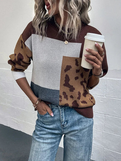 Tita - Leopard Patchwork Sweater