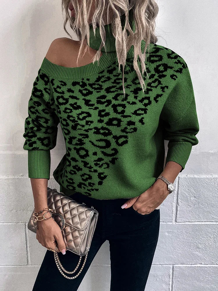 Bonnie - Leopard Drop Shoulder Sweater