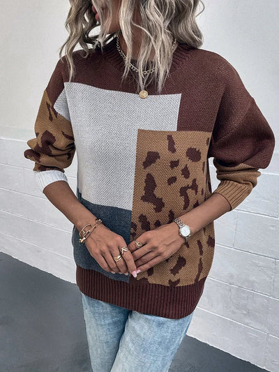 Tita - Leopard Patchwork Sweater