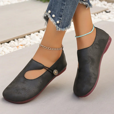 Abie - Vintage Button Flats