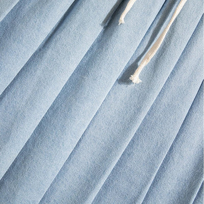 Pleated Denim Skirt