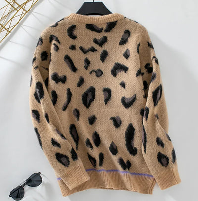 Mandu - Leopard Print Jacquard Sweater