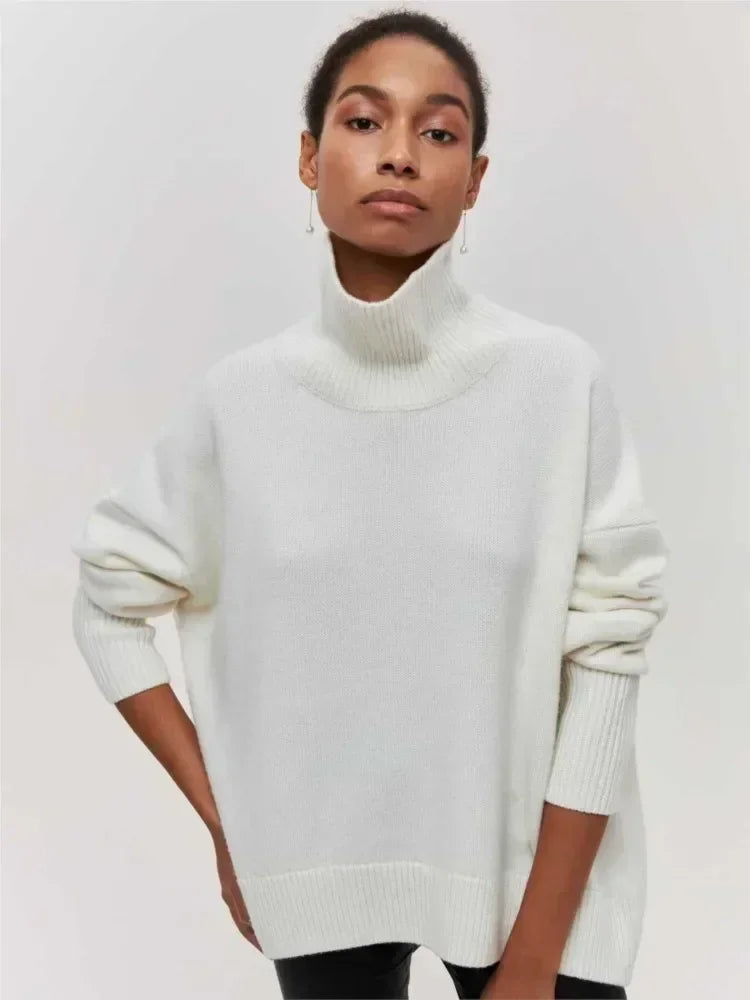Avery - Relaxed Turtleneck Knit Sweater