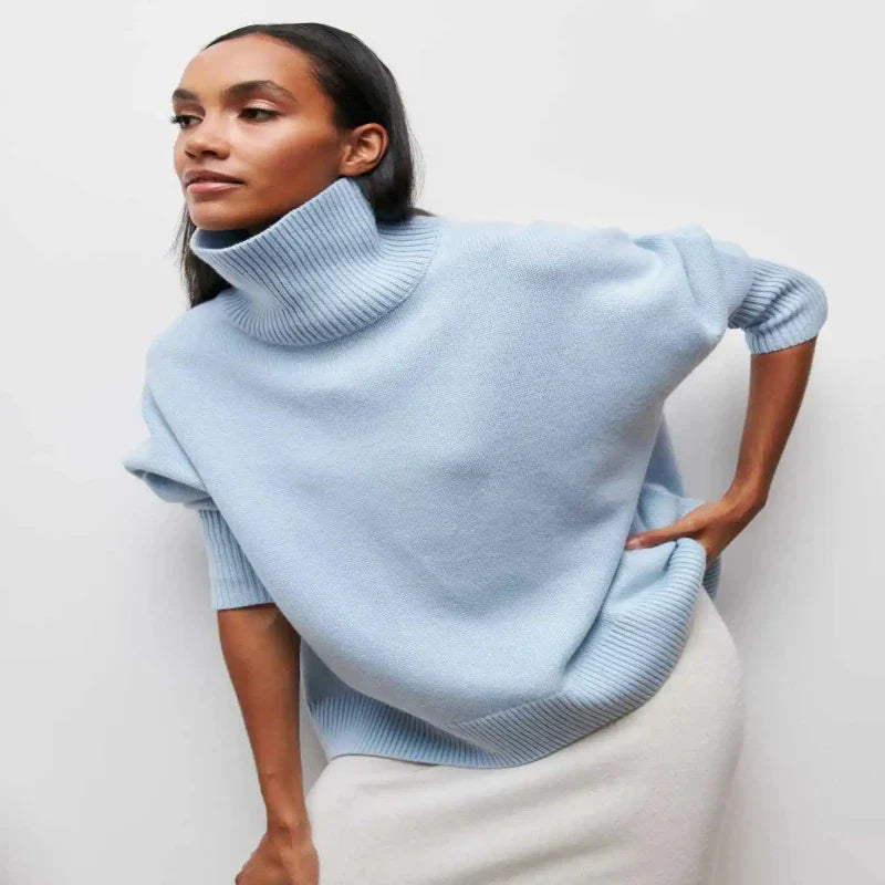 Avery - Relaxed Turtleneck Knit Sweater