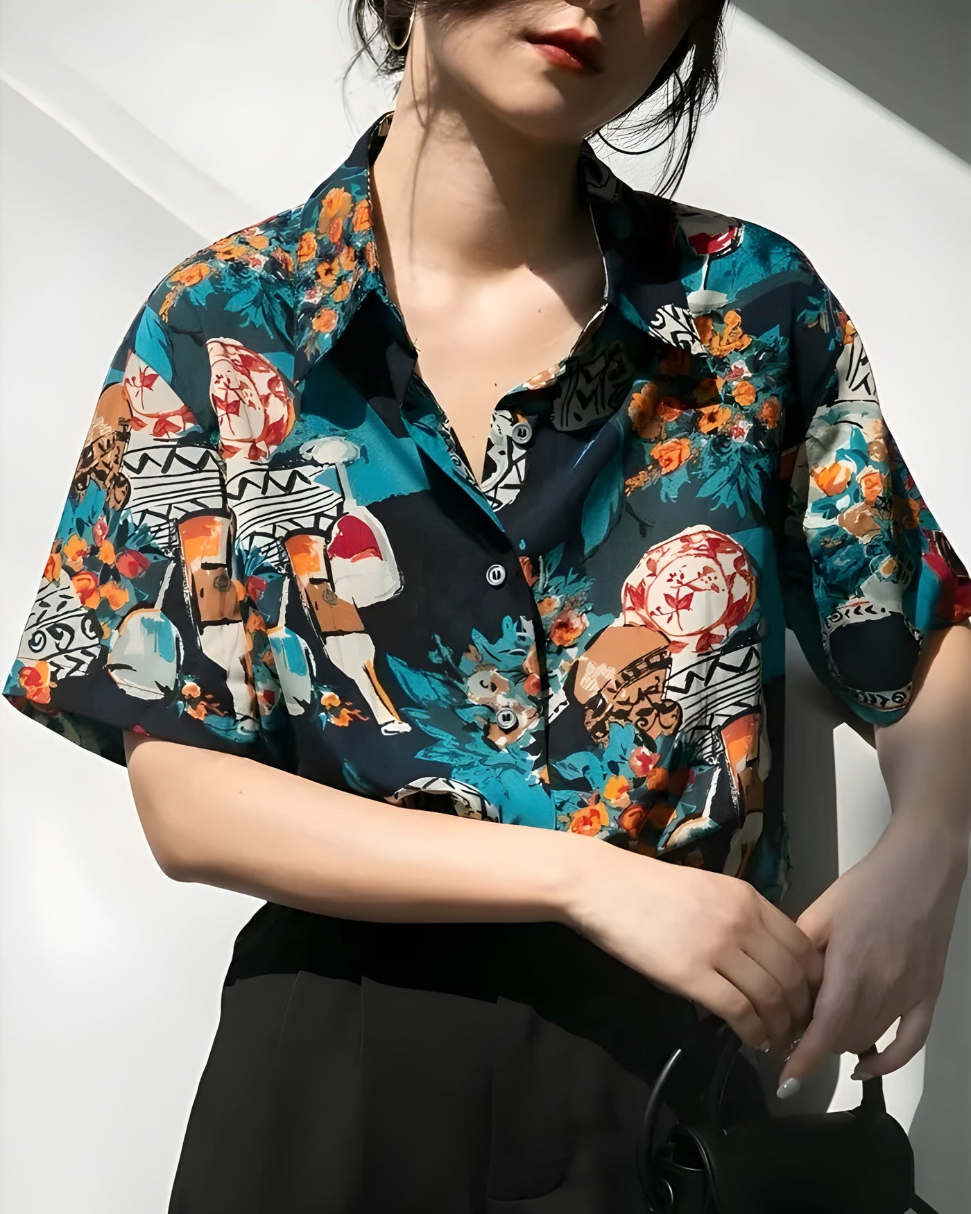 Art Deco Chiffon Blouse
