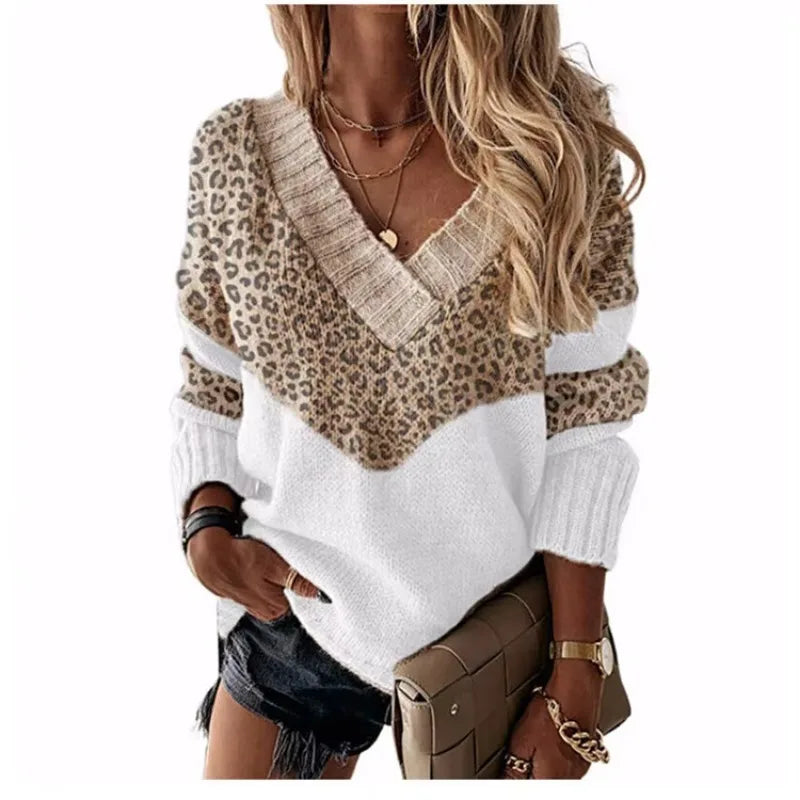 Miro - Leopard V-Neck Sweater