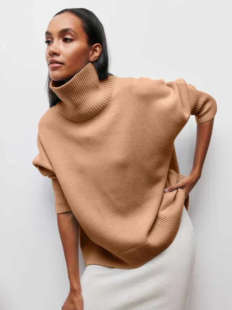 Avery - Relaxed Turtleneck Knit Sweater