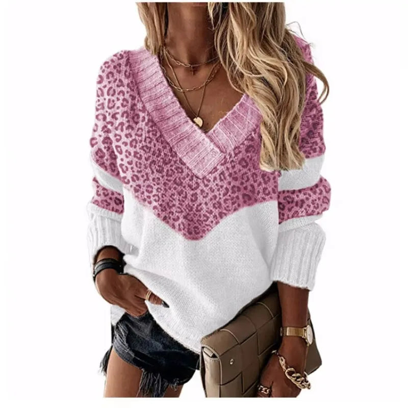 Miro - Leopard V-Neck Sweater